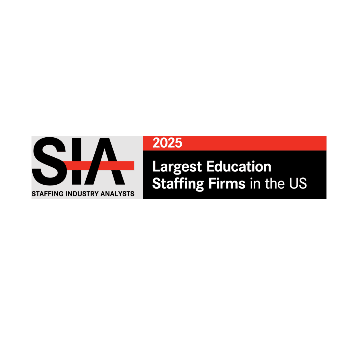 taffing Industry Analysts 2025 badge recognizing Pioneer Healthcare as one of the Largest Education Staffing Firms in the U.S.